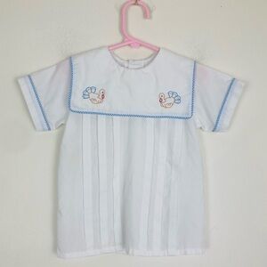 Baby Sen by Remember Nguyen white pilgrim collar Thanksgiving embroidered top